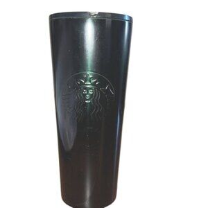 Starbucks 24 Oz Tumbler Cold Beverage Black Green  Stainless Steel Double Wall